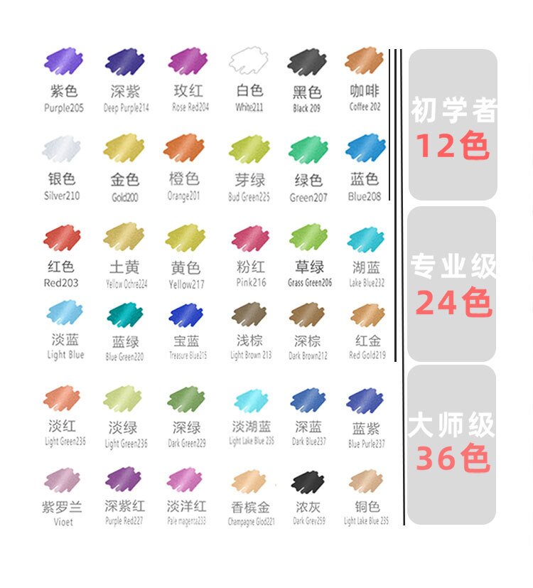 Double-end Metallic Markers, All Colors, High Quality, Different Sizes
