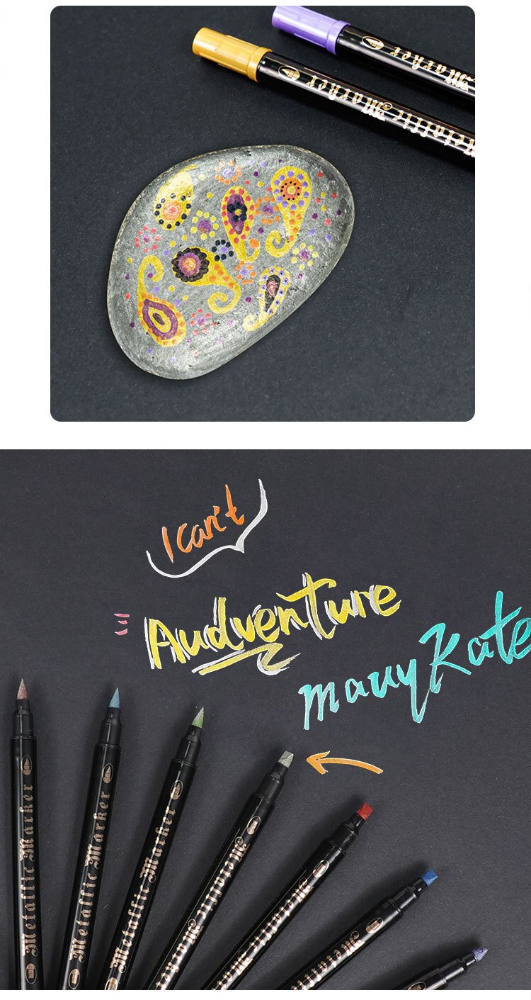 Double-end Metallic Markers, All Colors, High Quality, Different Sizes