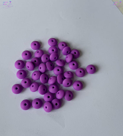 Flat Silicone Beads, 12mm, multicolor, Easy To String Spacer, Necklace Accessories