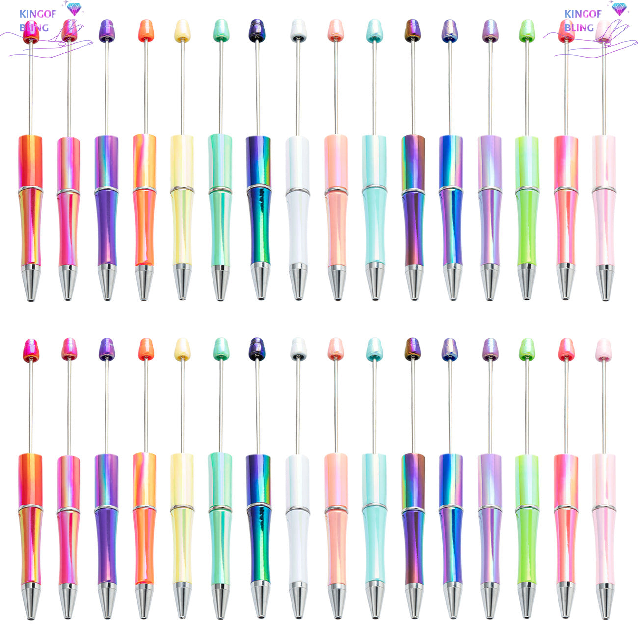 10 PCS UV Beading Pen, Electroplated Gradient Ballpoint Pen, Multicolour